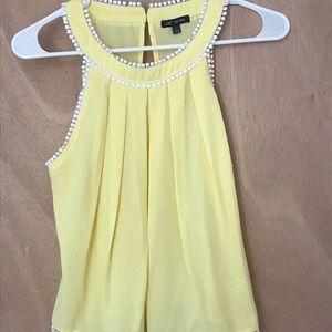 Yellow mock neck blouse